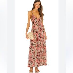 New ASTR THE LABEL Eartha Floral Maxi Open Back Sleeveless Dress Size Large BNWT